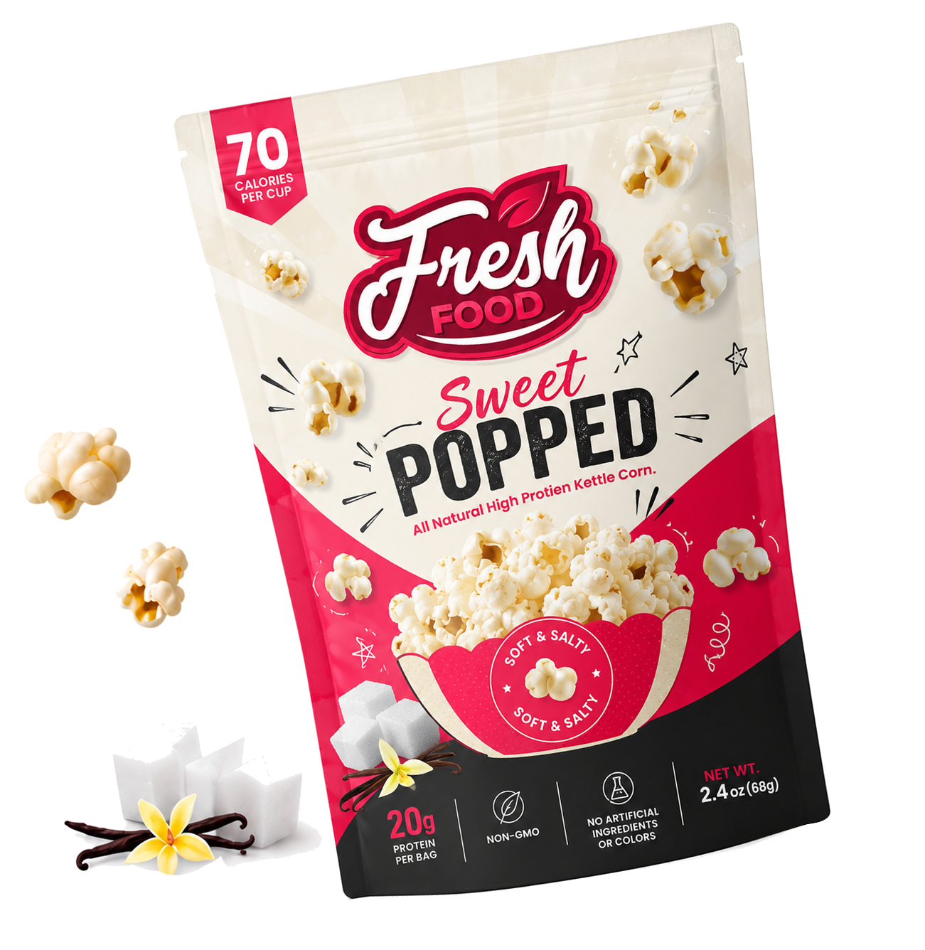Fresh Food Sweet POPPED Kettle Corn Winning Design